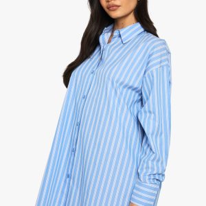 Oversized Stripe Shirt Dress
