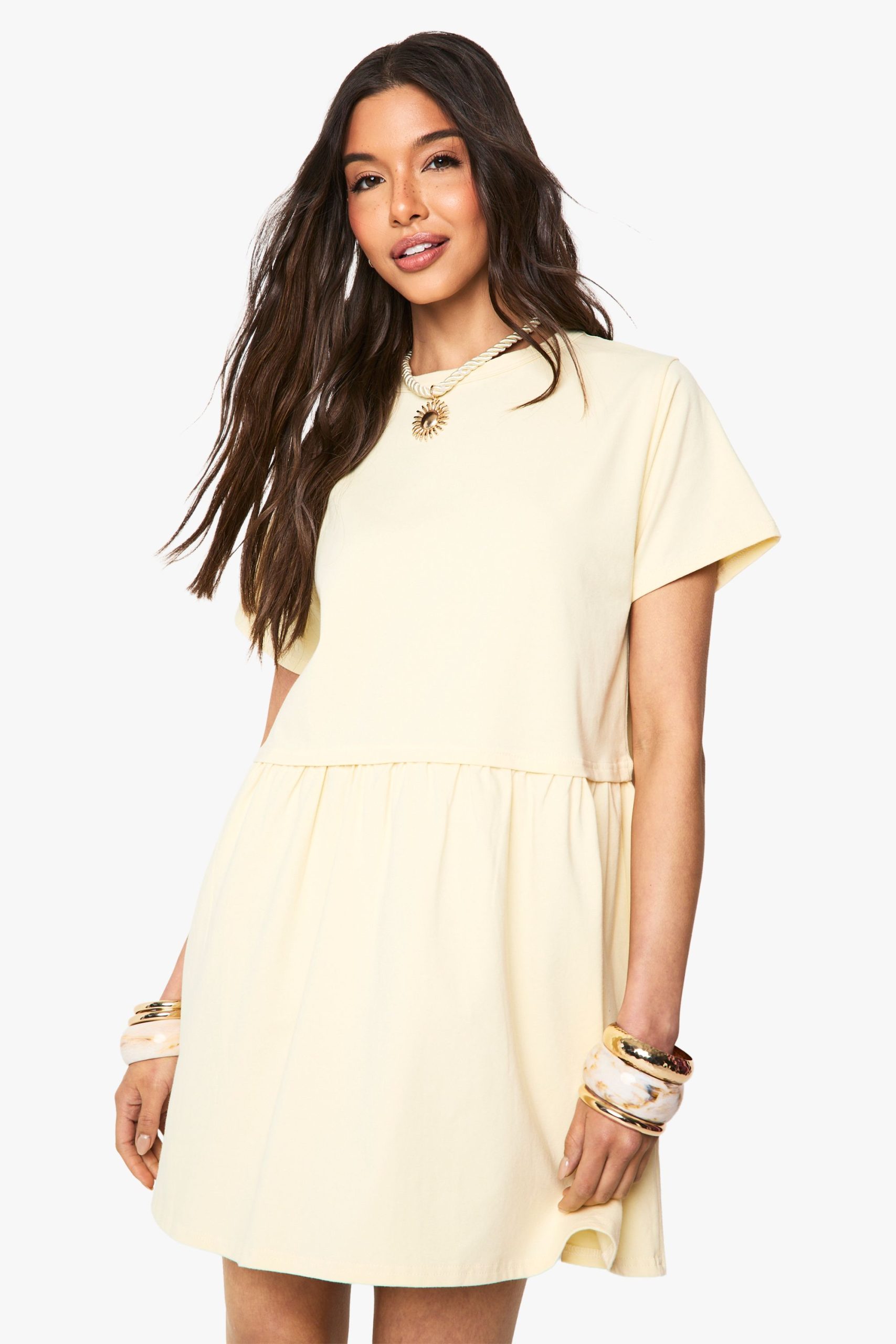 Short Sleeve Layered T-Shirt Dress