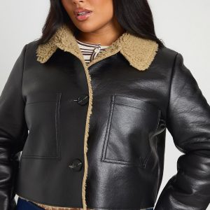 Plus Teddy Trim Detail Jacket