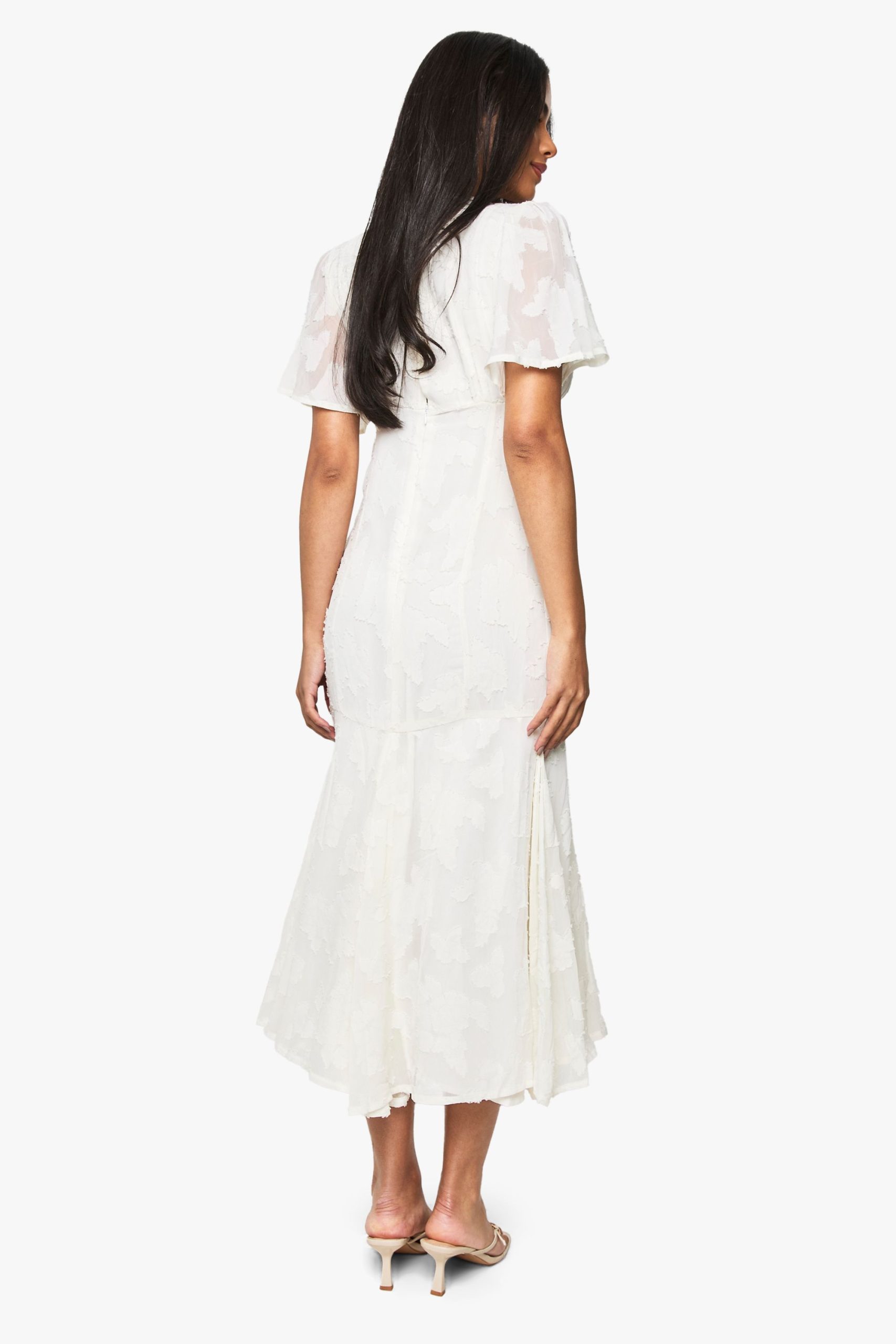 Burnout Floral Angel Sleeve Midaxi Dress - Image 2