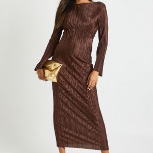 Maternity Plisse Batwing Midaxi Dress