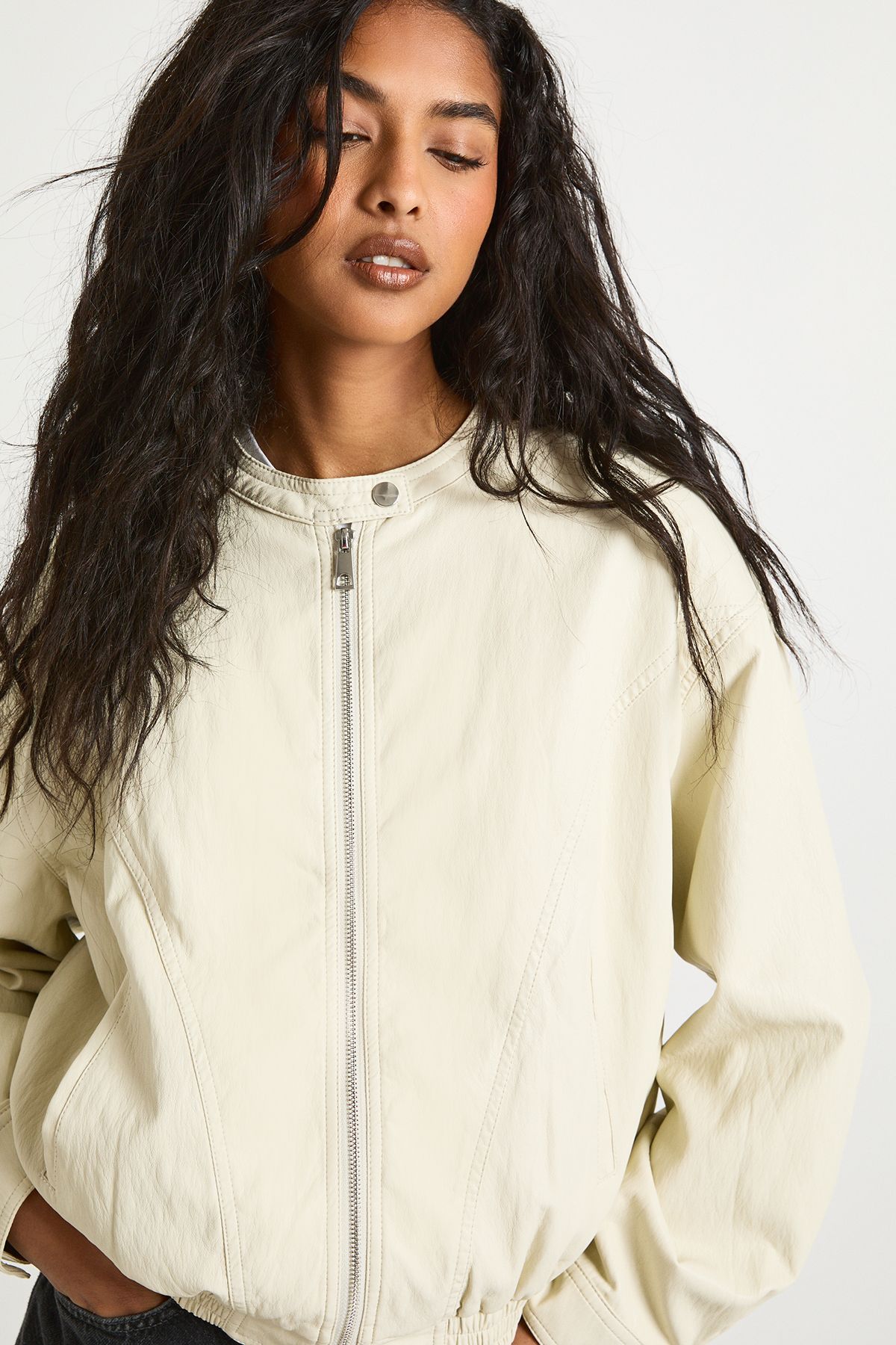 Soft Faux Leather Moto Jacket - Image 4