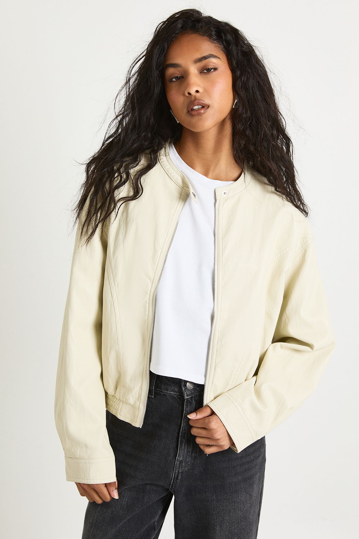Soft Faux Leather Moto Jacket - Image 5