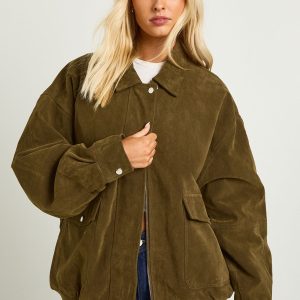 Oversized Faux Suede Jacket