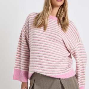 Super Soft Thin Stripe Oversized Knitted Jumper