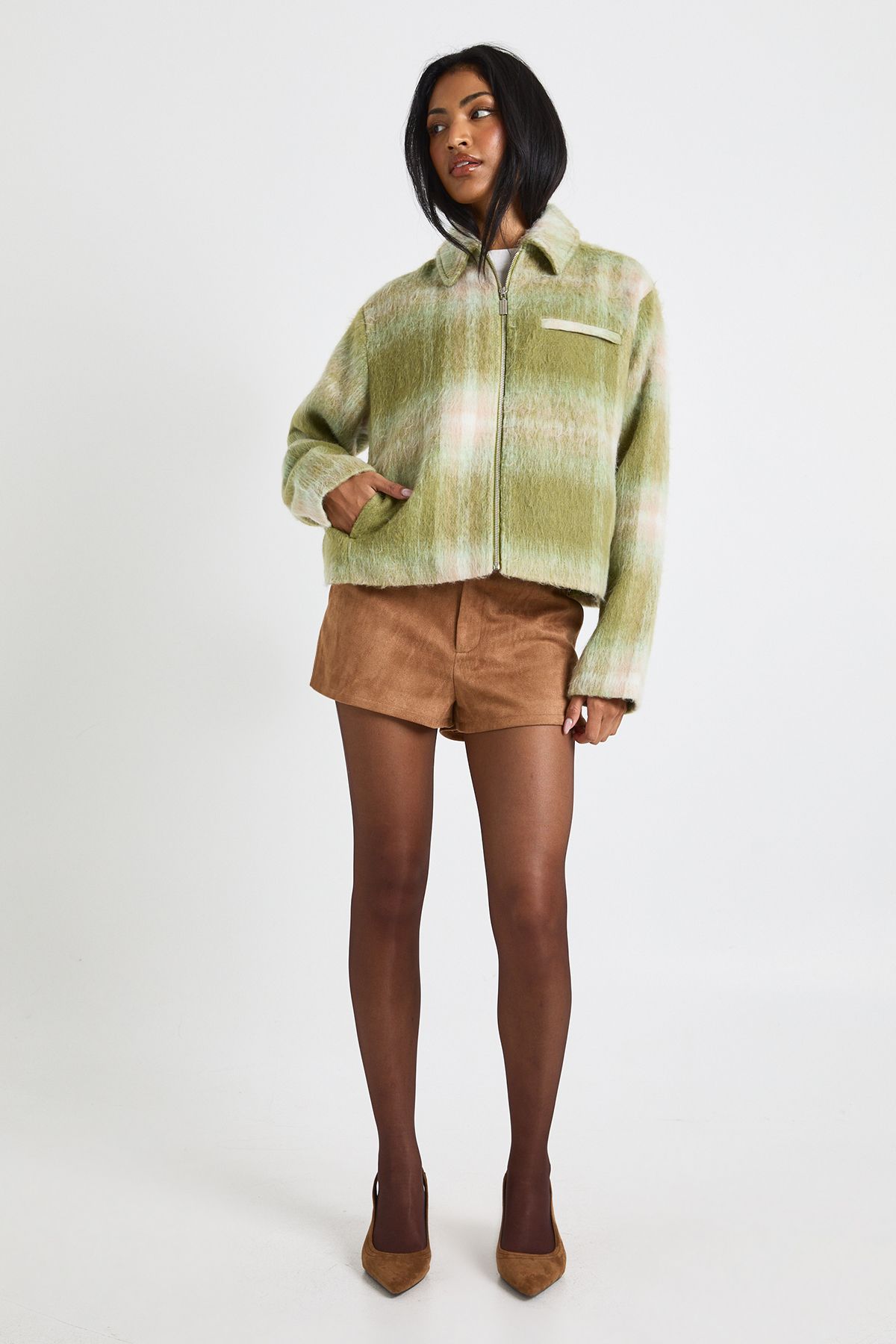 Wool Look Check Jacket - Image 3