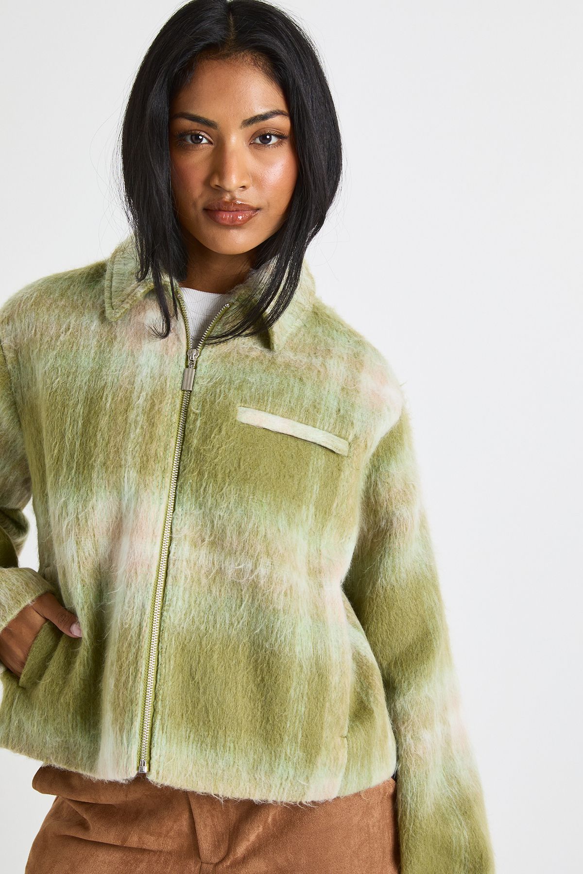 Wool Look Check Jacket - Image 4