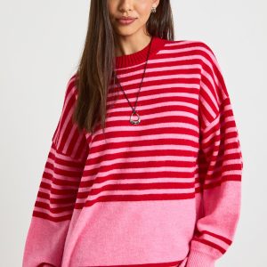 Mixed Stripe Oversized Jumper