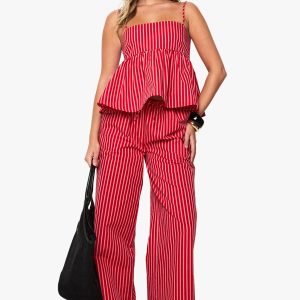 Stripe Wide Leg Trousers