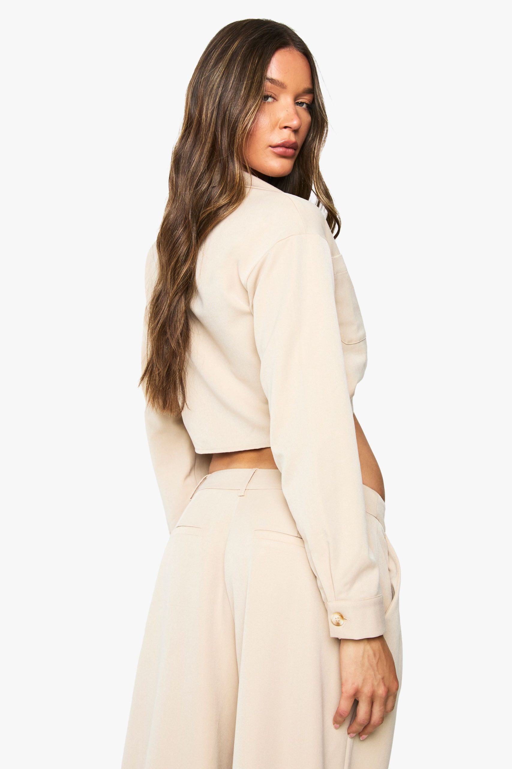 Linen Look Relaxed Fit Twist Front Shirt - Image 2