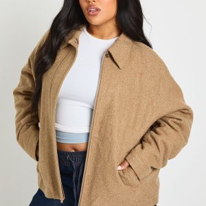 Plus Wool Look Oversized Jacket