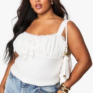 plus ruched milkmaid top