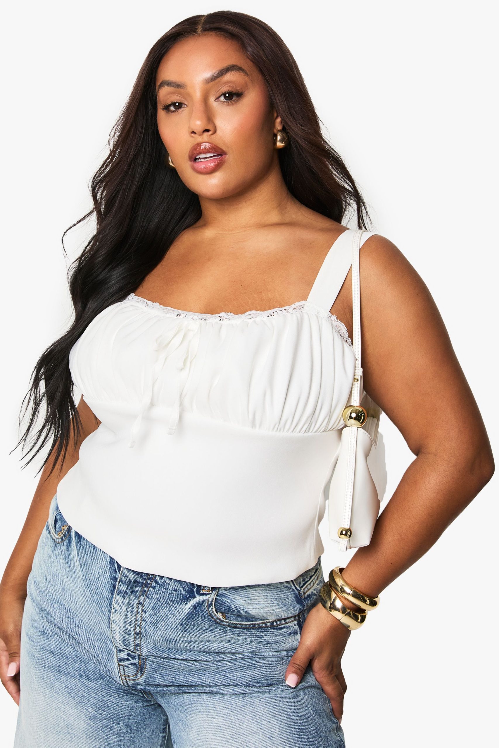 plus ruched milkmaid top