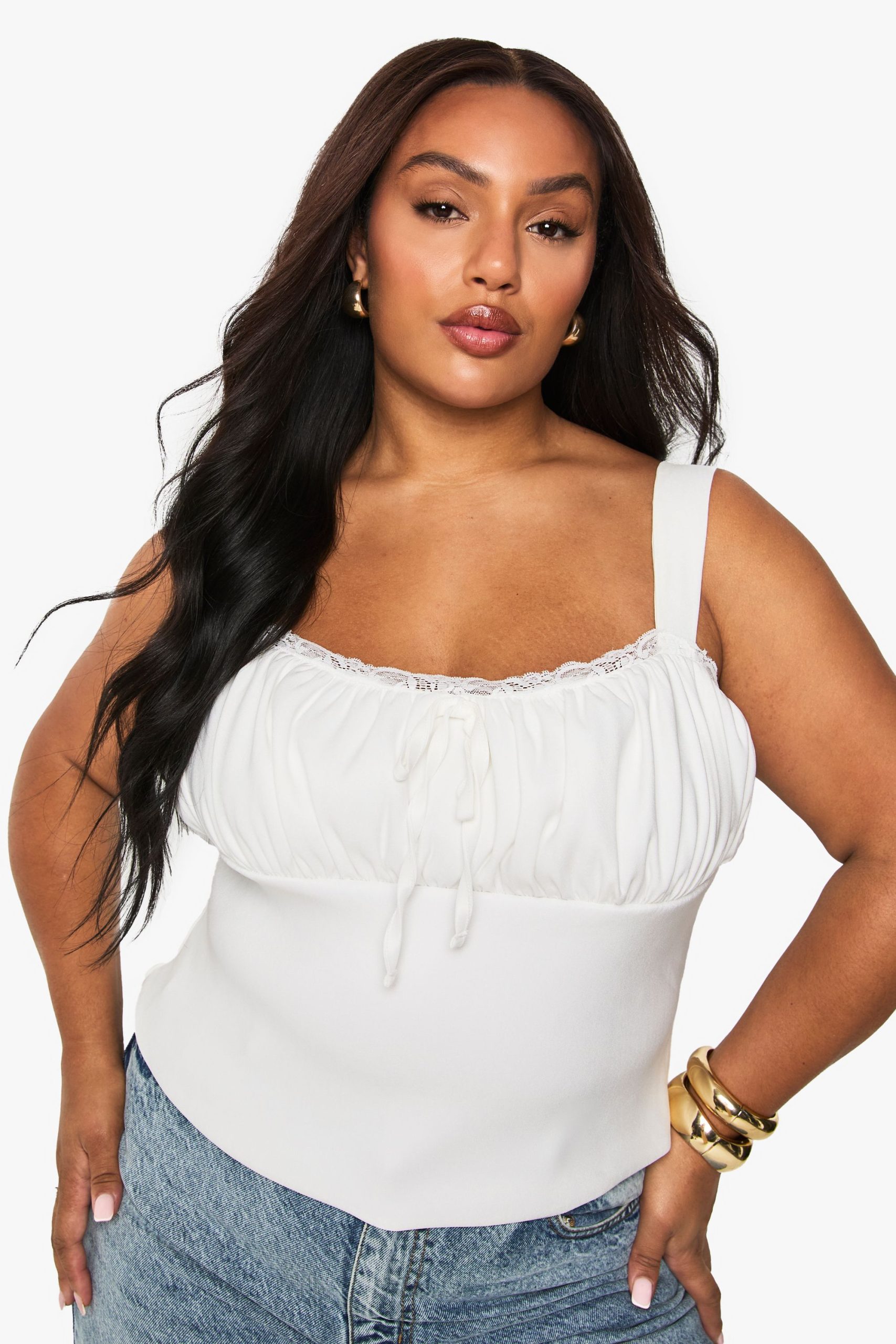 plus ruched milkmaid top - Image 3