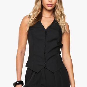 Concealed Front Seam Detail Waistcoat