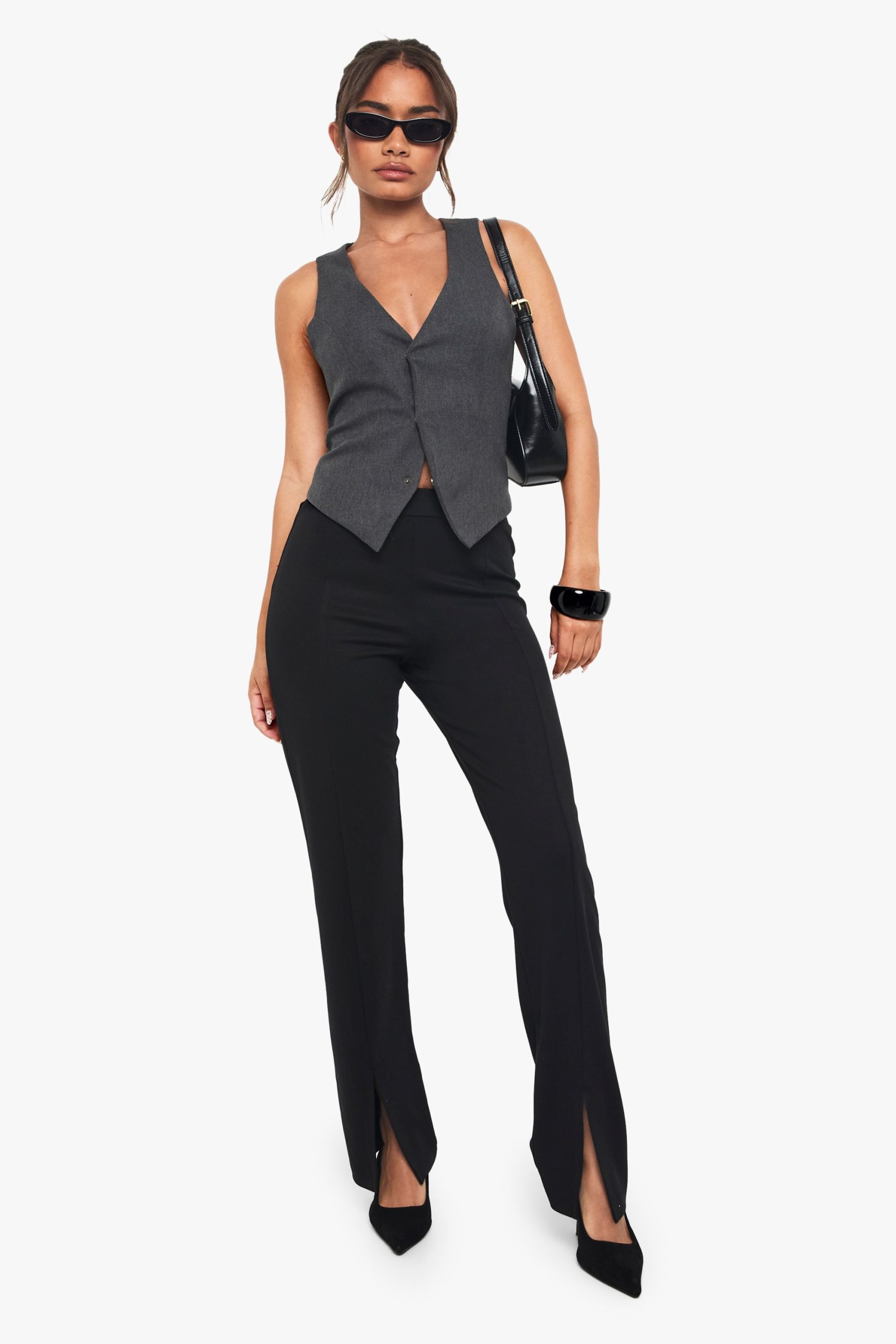 Ponte Split Hem Legging
