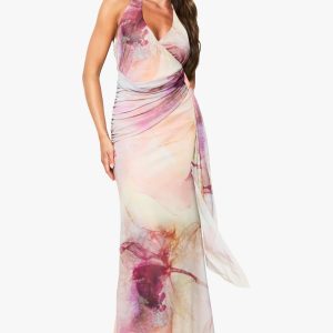 Floral Halterneck Maxi Dress