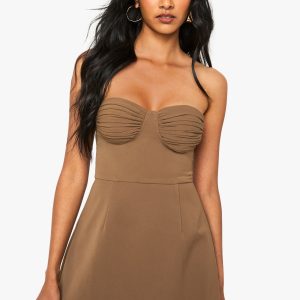 Tailored Ruched A-Line Mini Dress