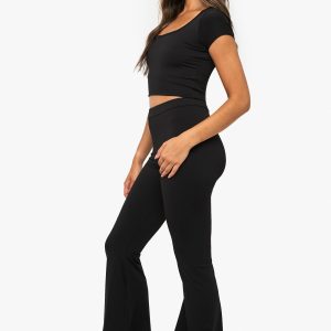Soft Slinky High Waisted Flare Leggings