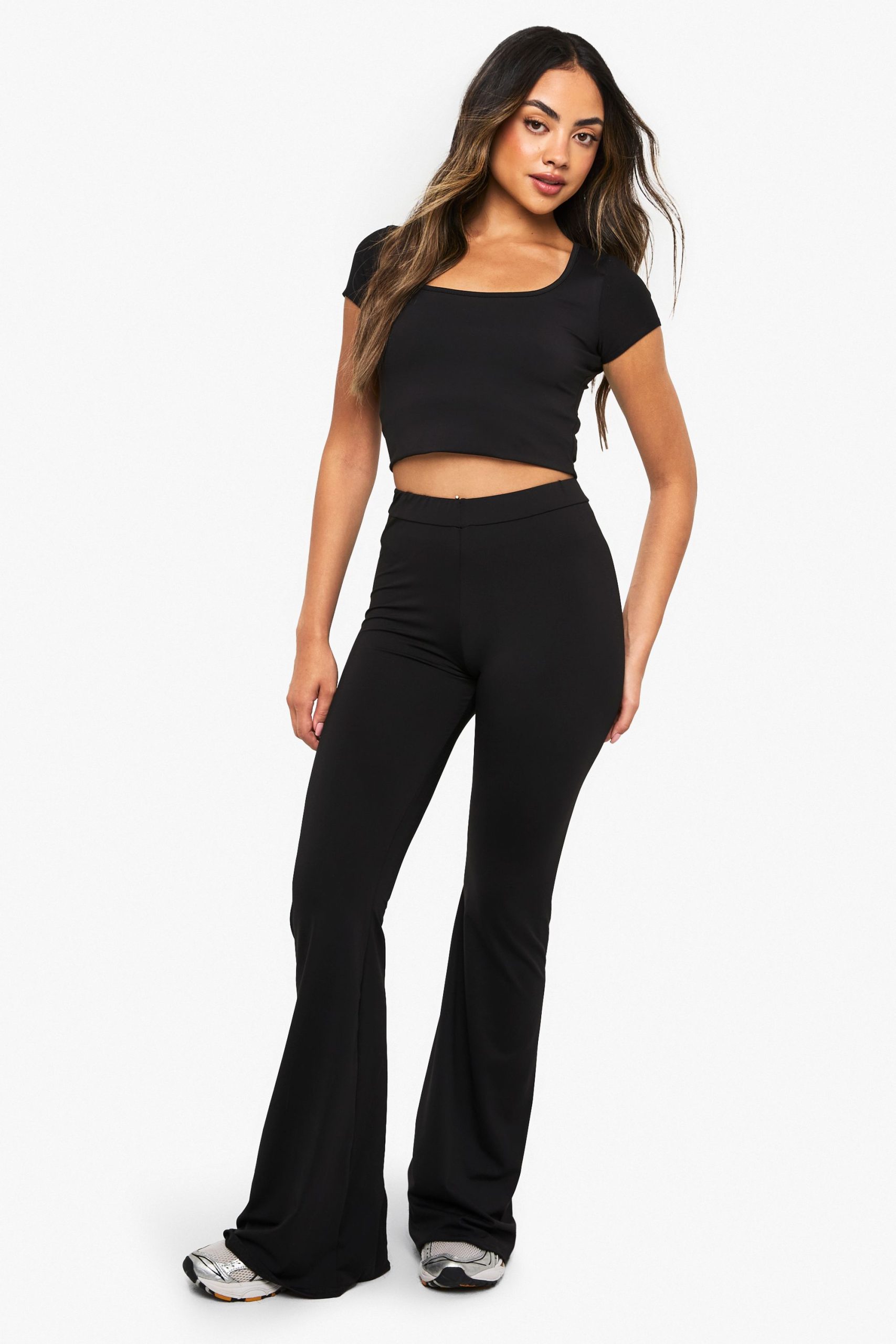 Soft Slinky High Waisted Flare Leggings - Image 3