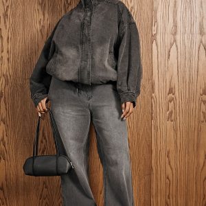Plus Washed Elasticated Waist Jean