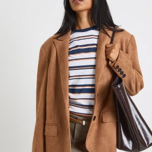 Faux Suede Oversized Blazer