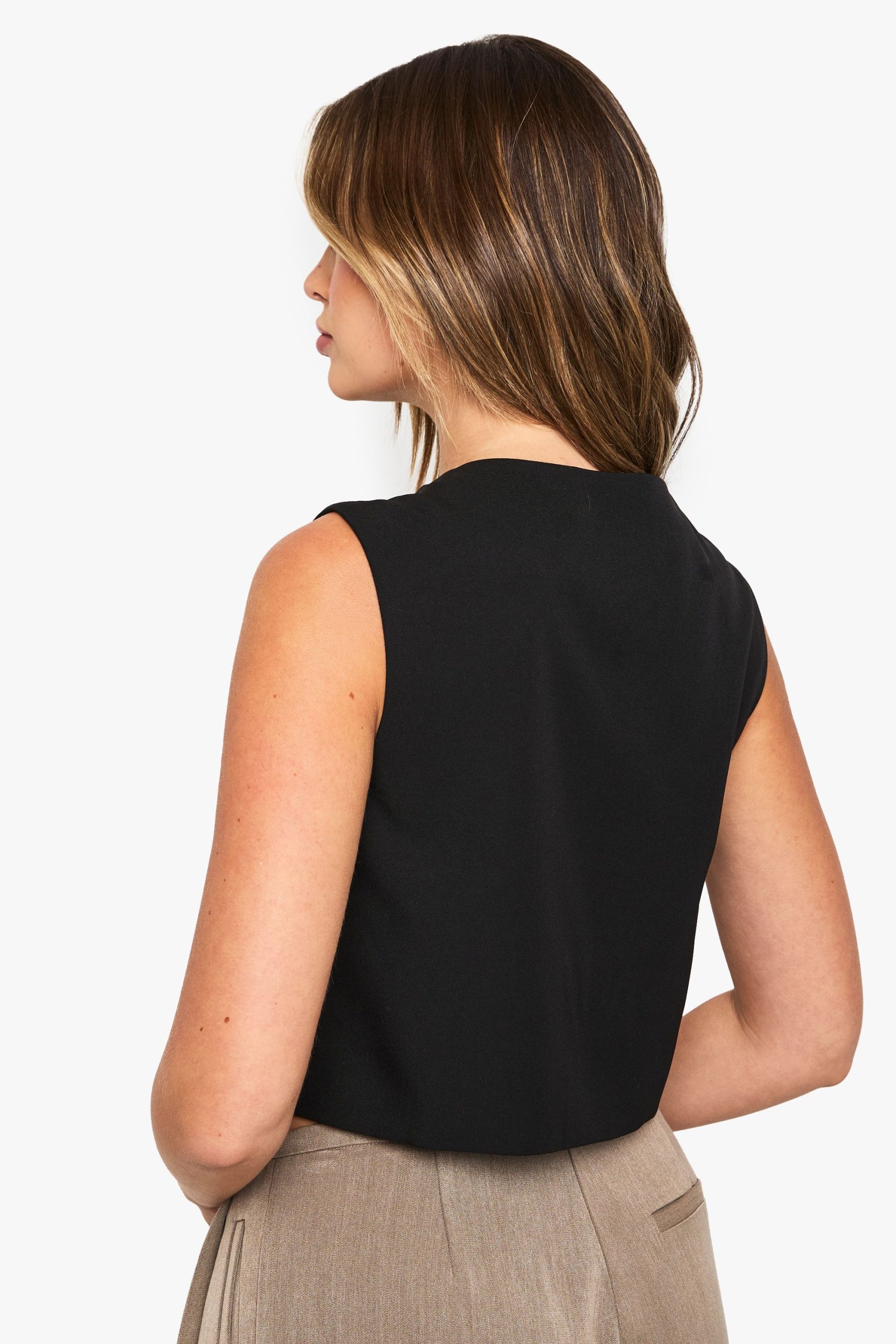 High Neck Boxy Waistcoat - Image 2