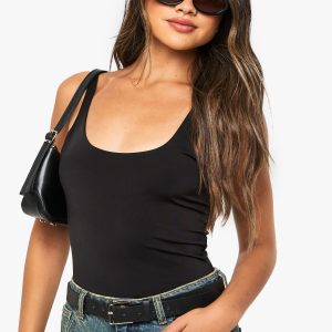 Double Layer Scoop Neck Bodysuit