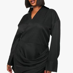 Plus Wrap Shirt Dress