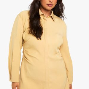Plus Ruched Side Shirt Dress