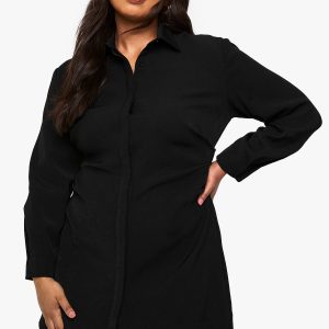 Plus Ruched Side Shirt Dress