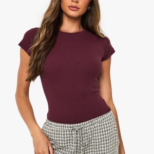 Basic Short Sleeve Crew Neck Bodysuit
