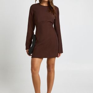 Long Sleeve Tailored Shift Dress