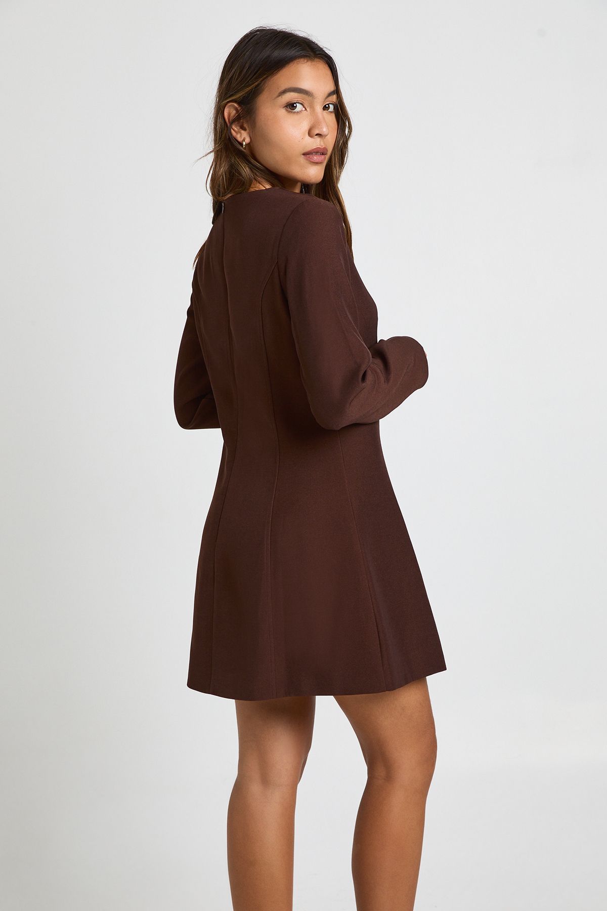 Long Sleeve Tailored Shift Dress - Image 2