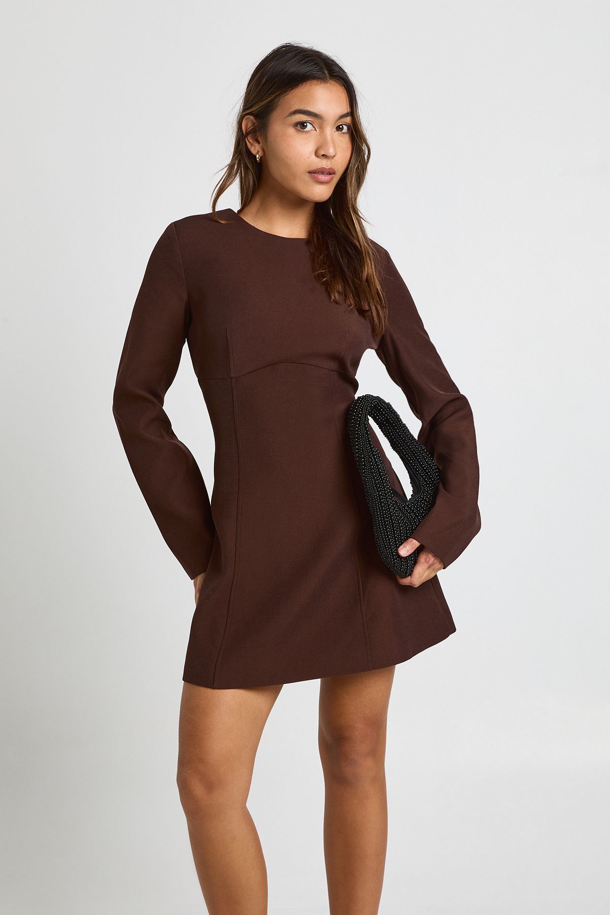 Long Sleeve Tailored Shift Dress - Image 3