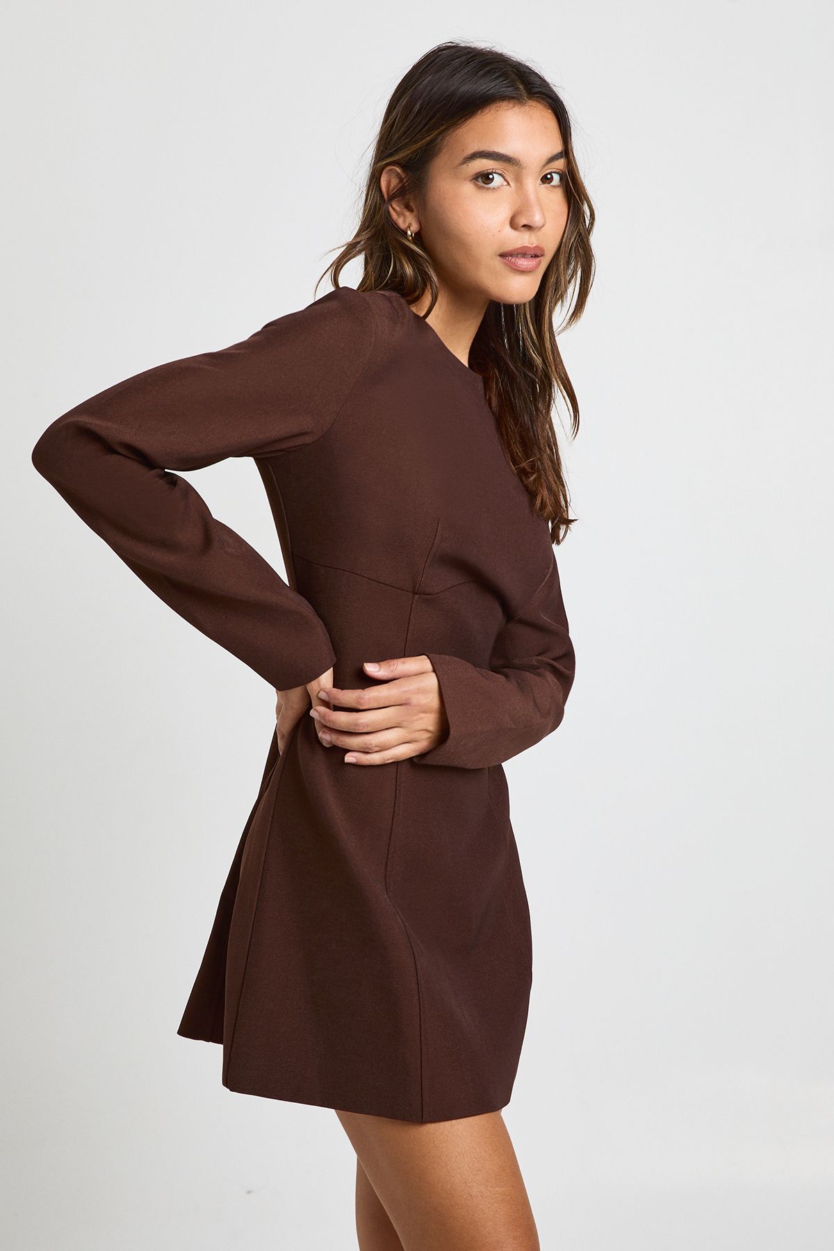 Long Sleeve Tailored Shift Dress - Image 4