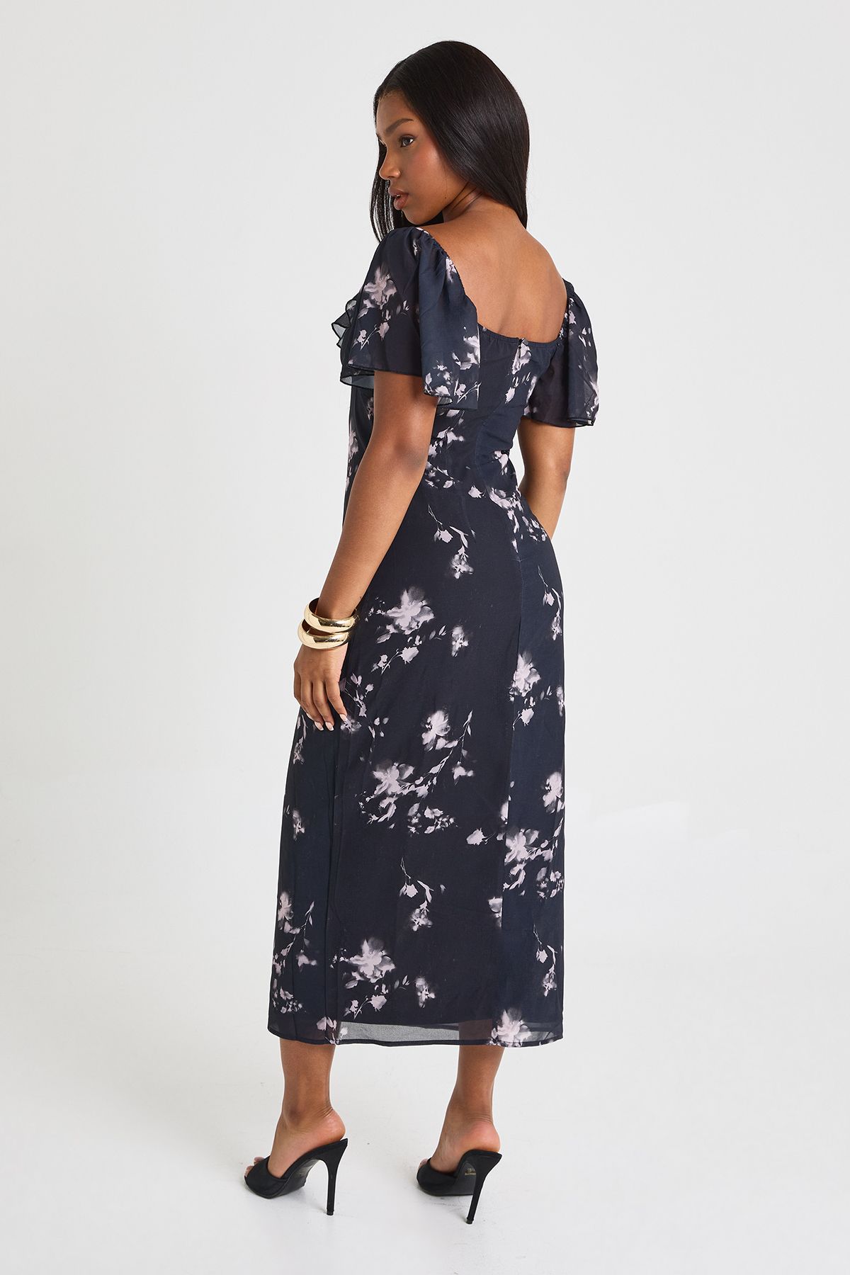 Floral Angel Sleeve Midaxi Dress - Image 2