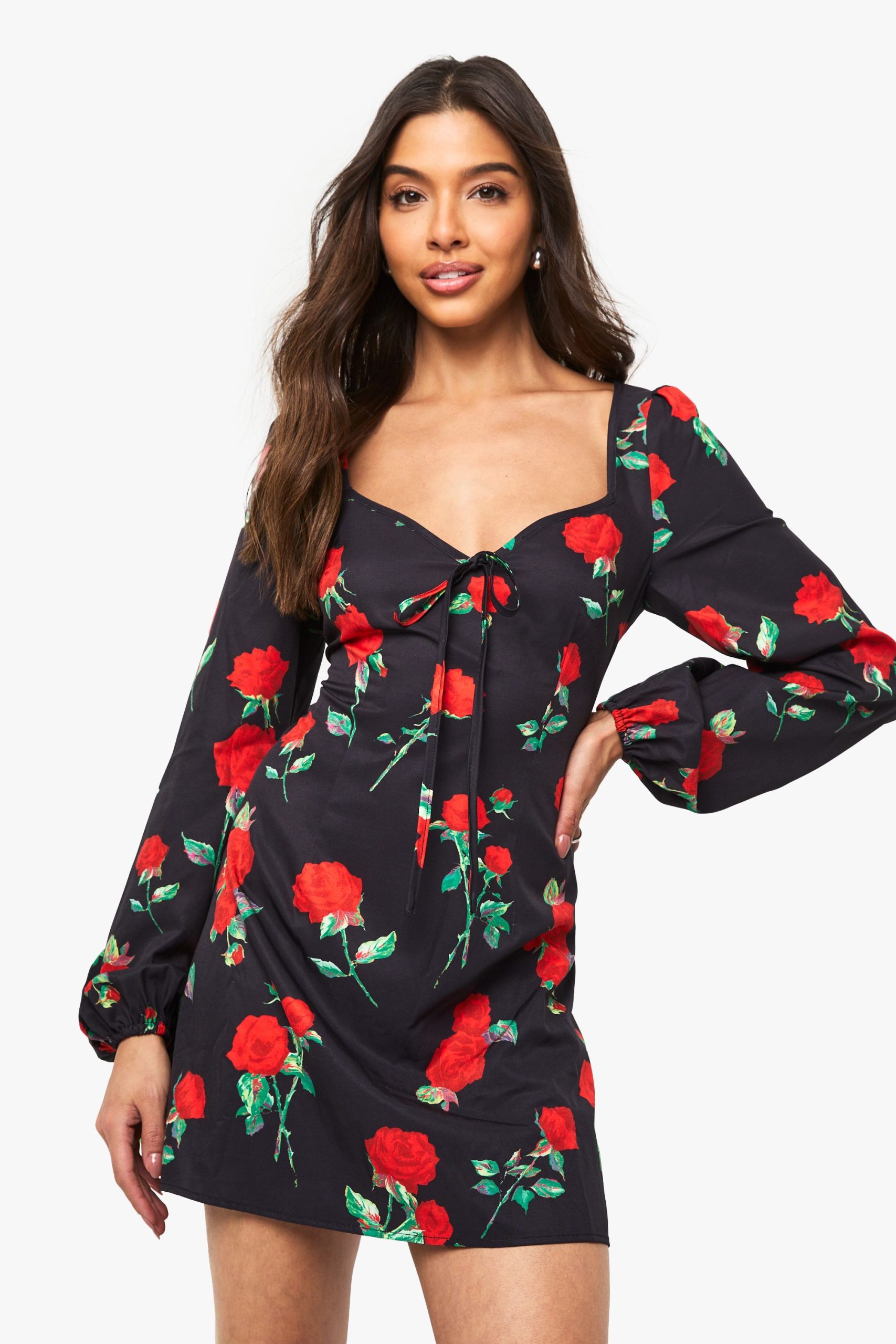 Floral Milkmaid Mini Dress