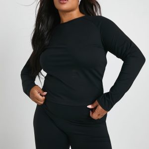 Plus Supersoft Seam Detail Long Sleeve Top
