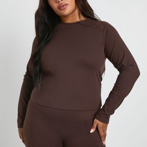 Plus Supersoft Seam Detail Long Sleeve Top