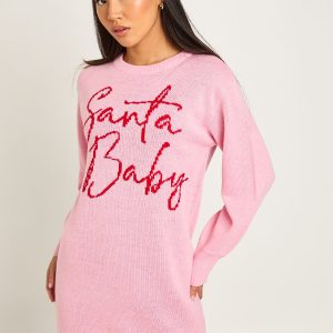 Petite Santa Baby Christmas Jumper Dress
