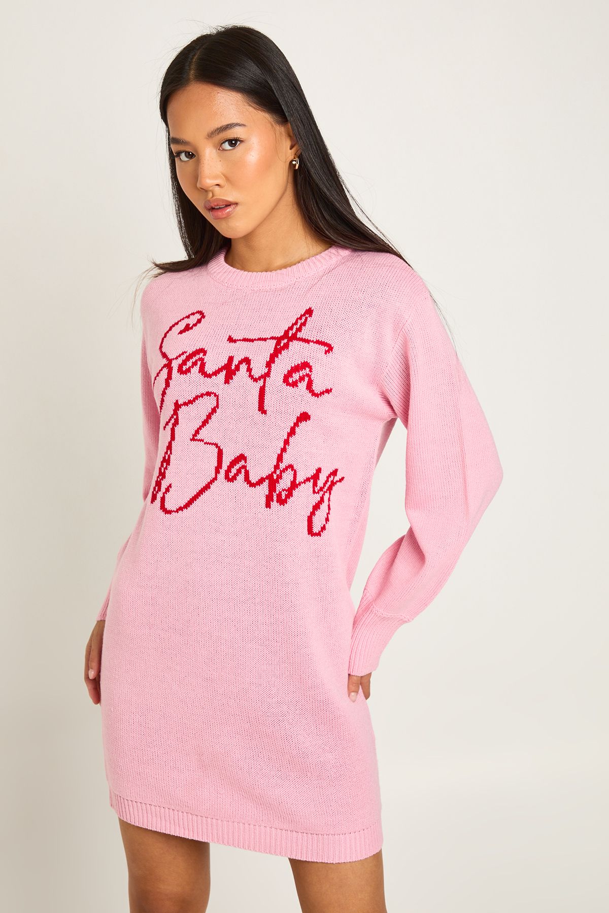 Petite Santa Baby Christmas Jumper Dress