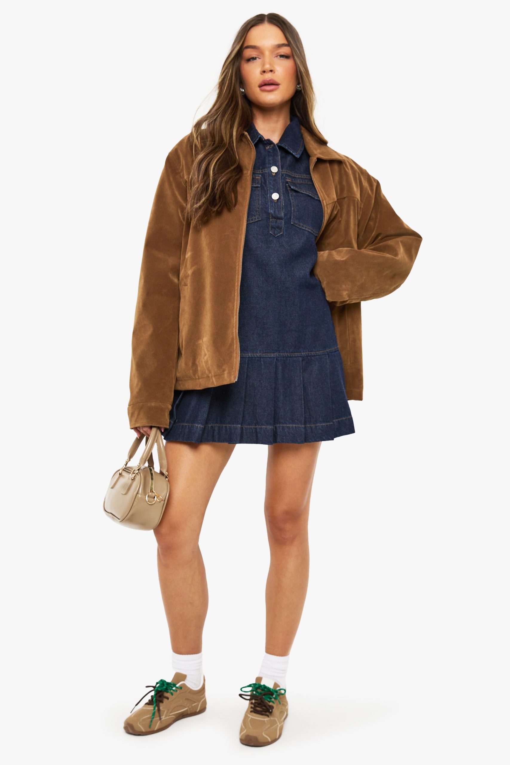 Pleated Denim Dress - Image 3