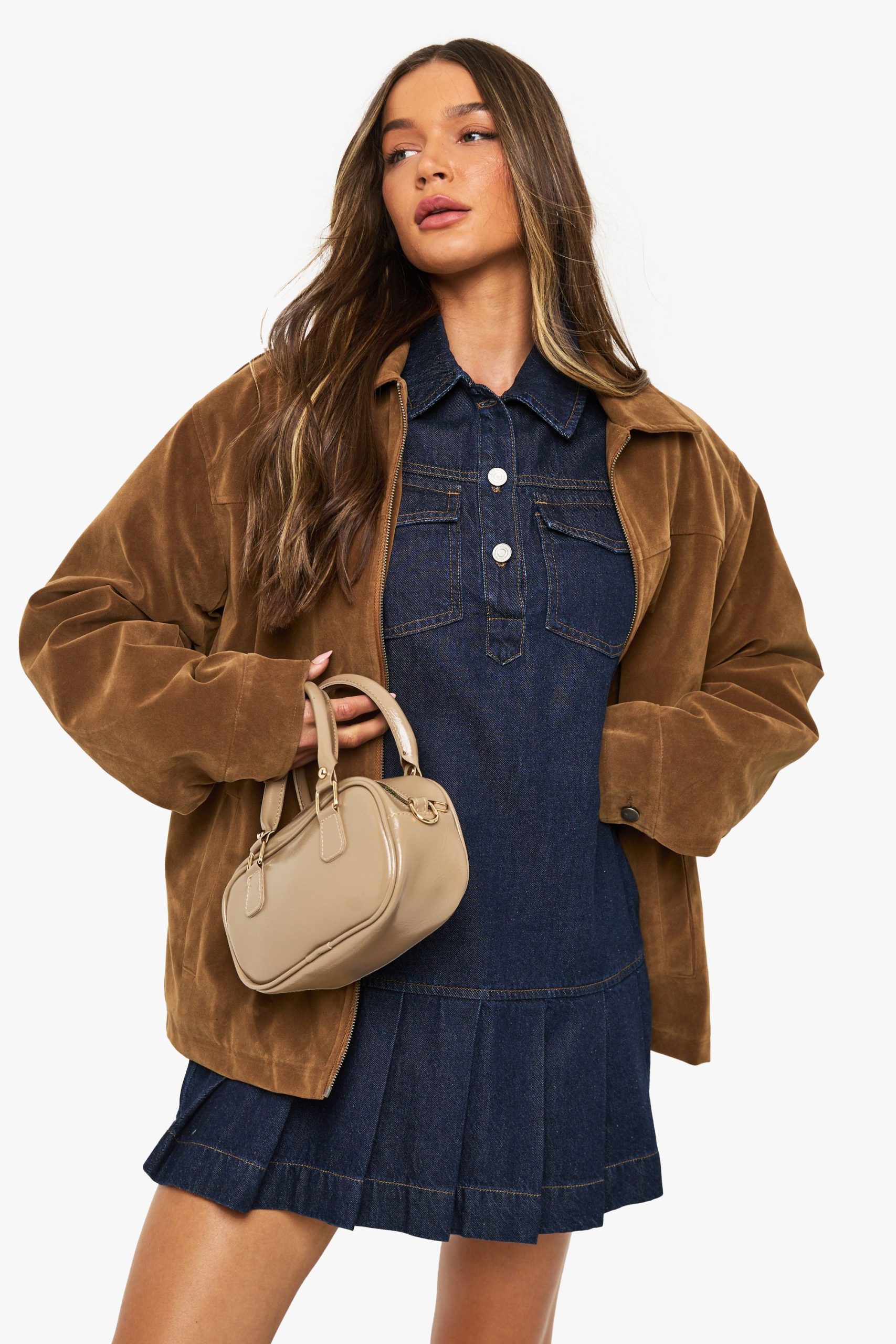 Pleated Denim Dress - Image 4