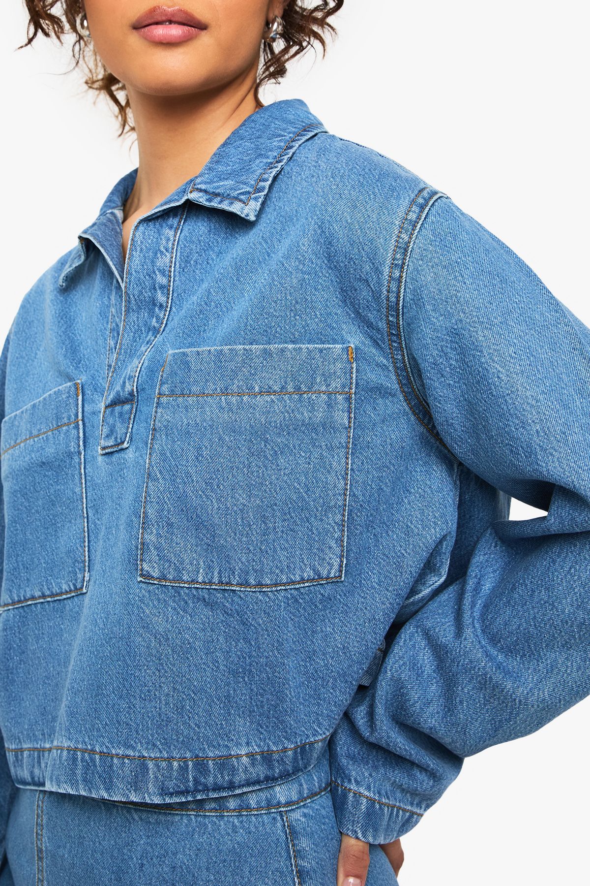 Denim Collared Rugby Shirt - Image 4