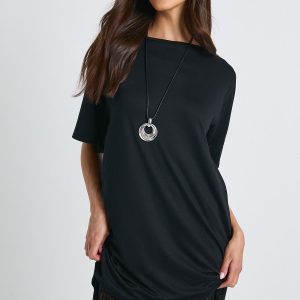 Lace Detail Midaxi T-shirt Dress