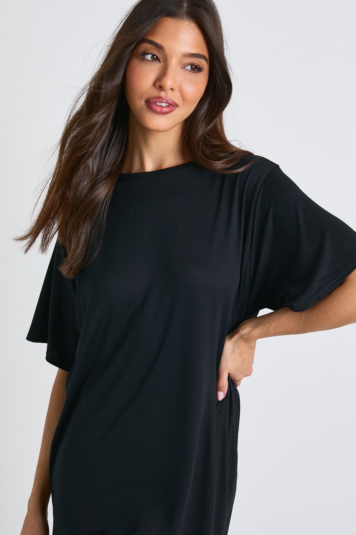 Lace Detail Midaxi T-shirt Dress - Image 4