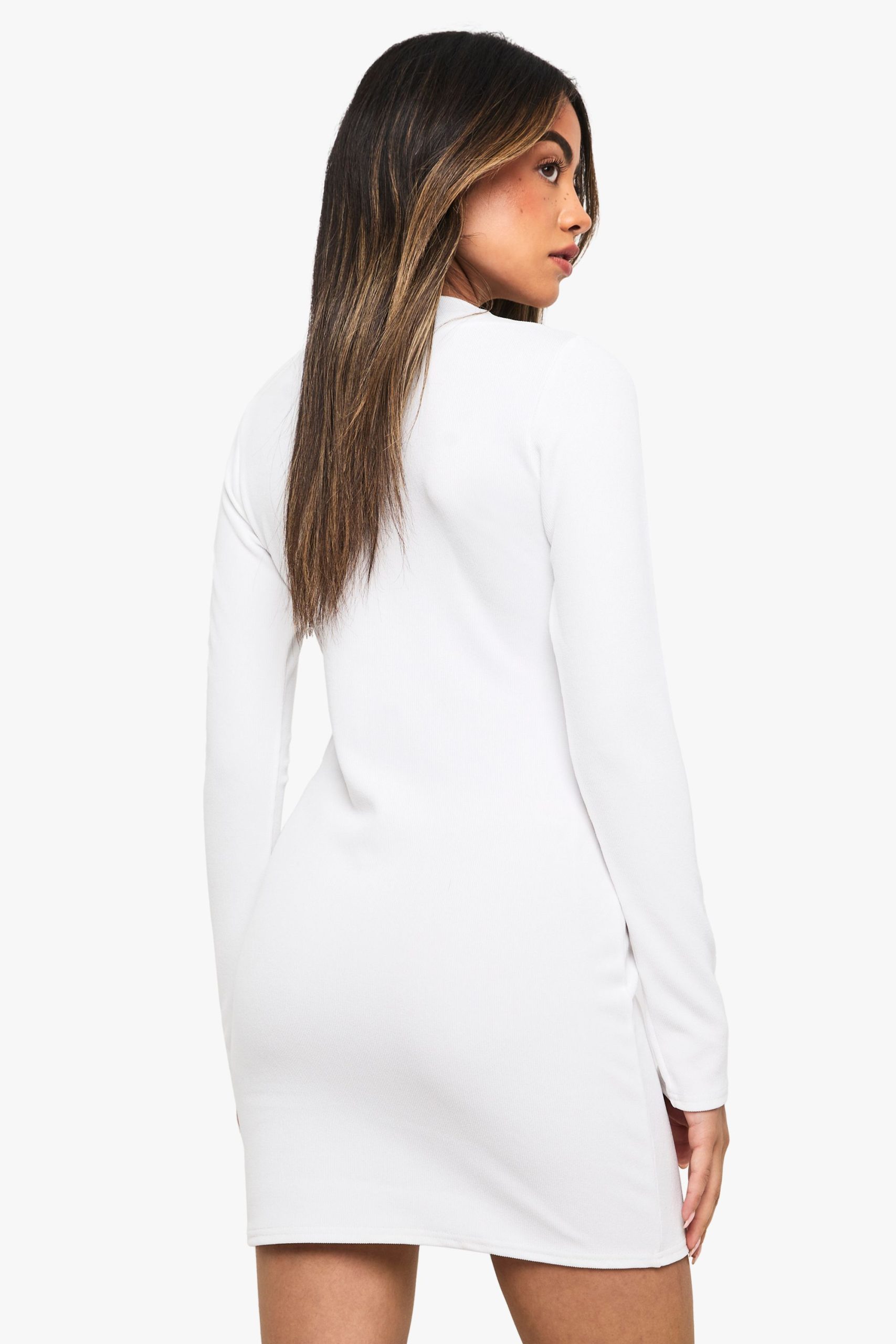 Rib Button Down Mini Dress - Image 2