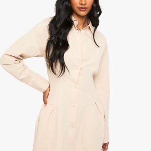 Poplin Volume Hem Shirt Dress