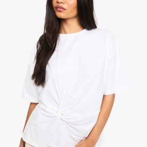 Gathered Front Twist T-Shirt